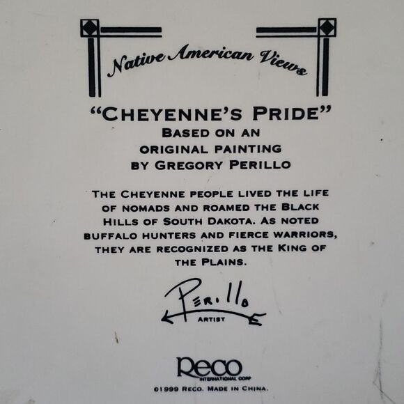 Vintage 1999 Reco Native American Views "Cheyenne's Pride" Perillo - Picture 3 of 5